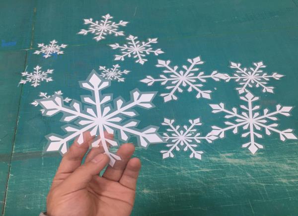 圣誕節貼紙透明雪花玻璃貼定制廠家 